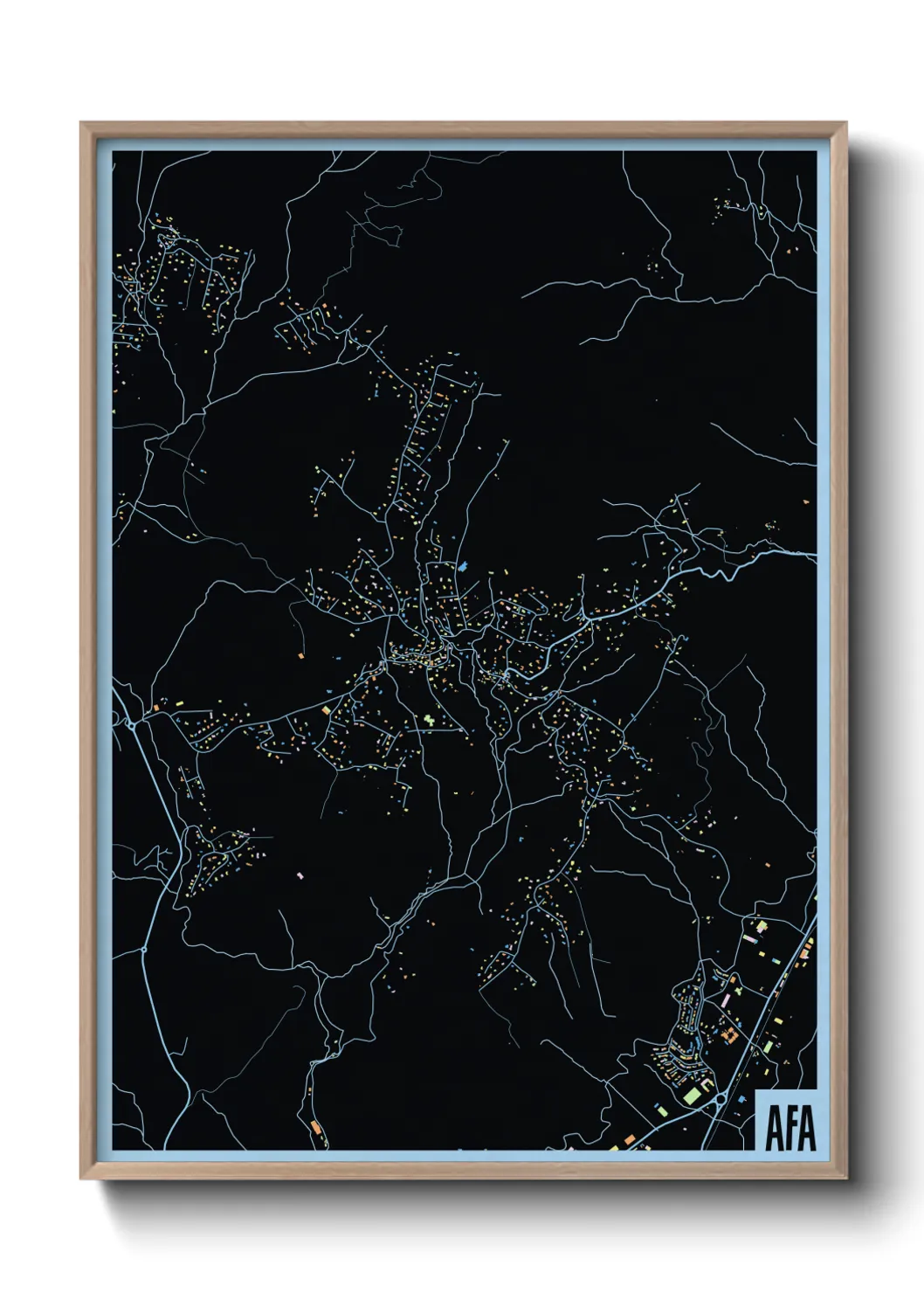 Une affiche de carte sur Afa