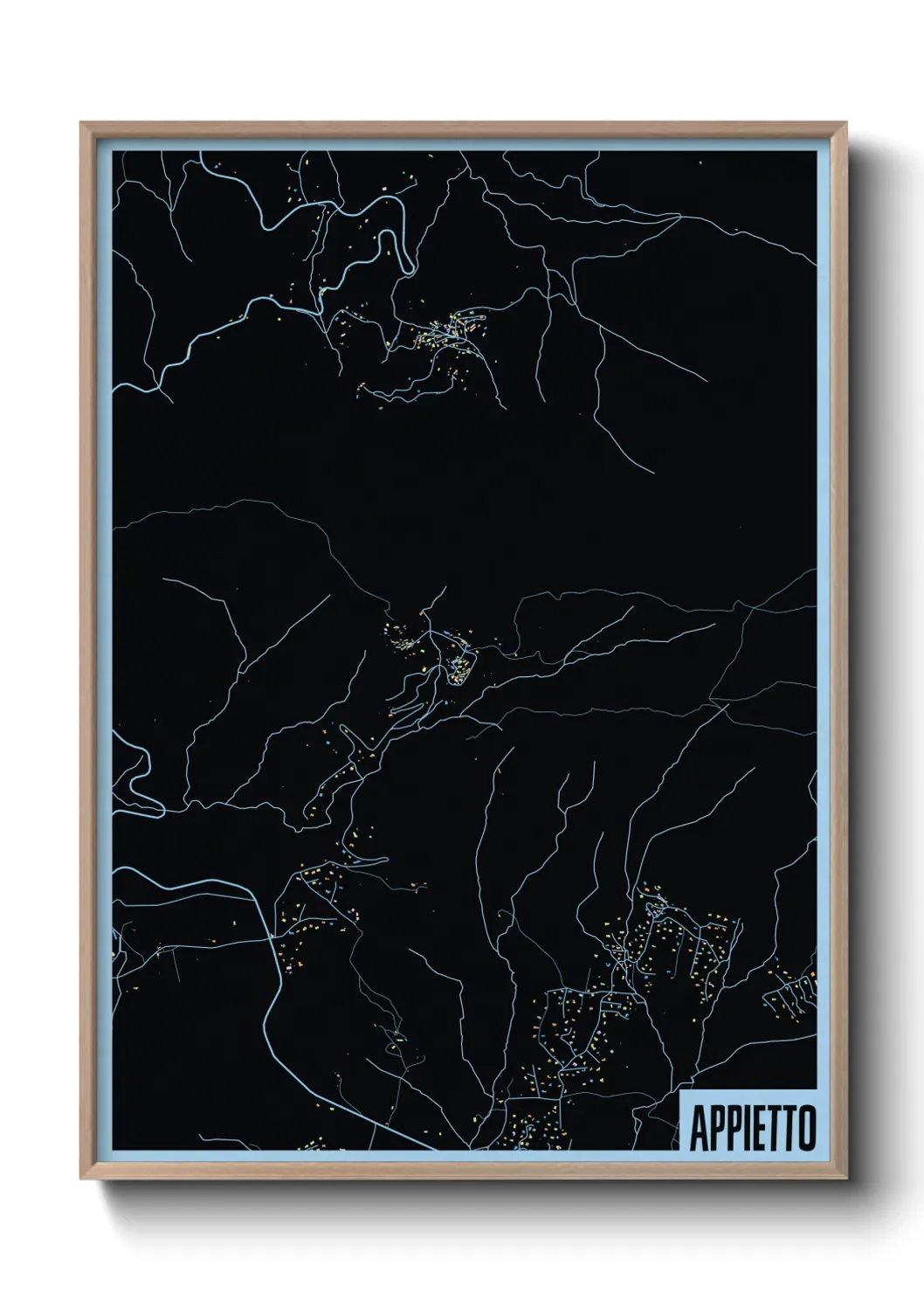 Une affiche de carte sur Appietto