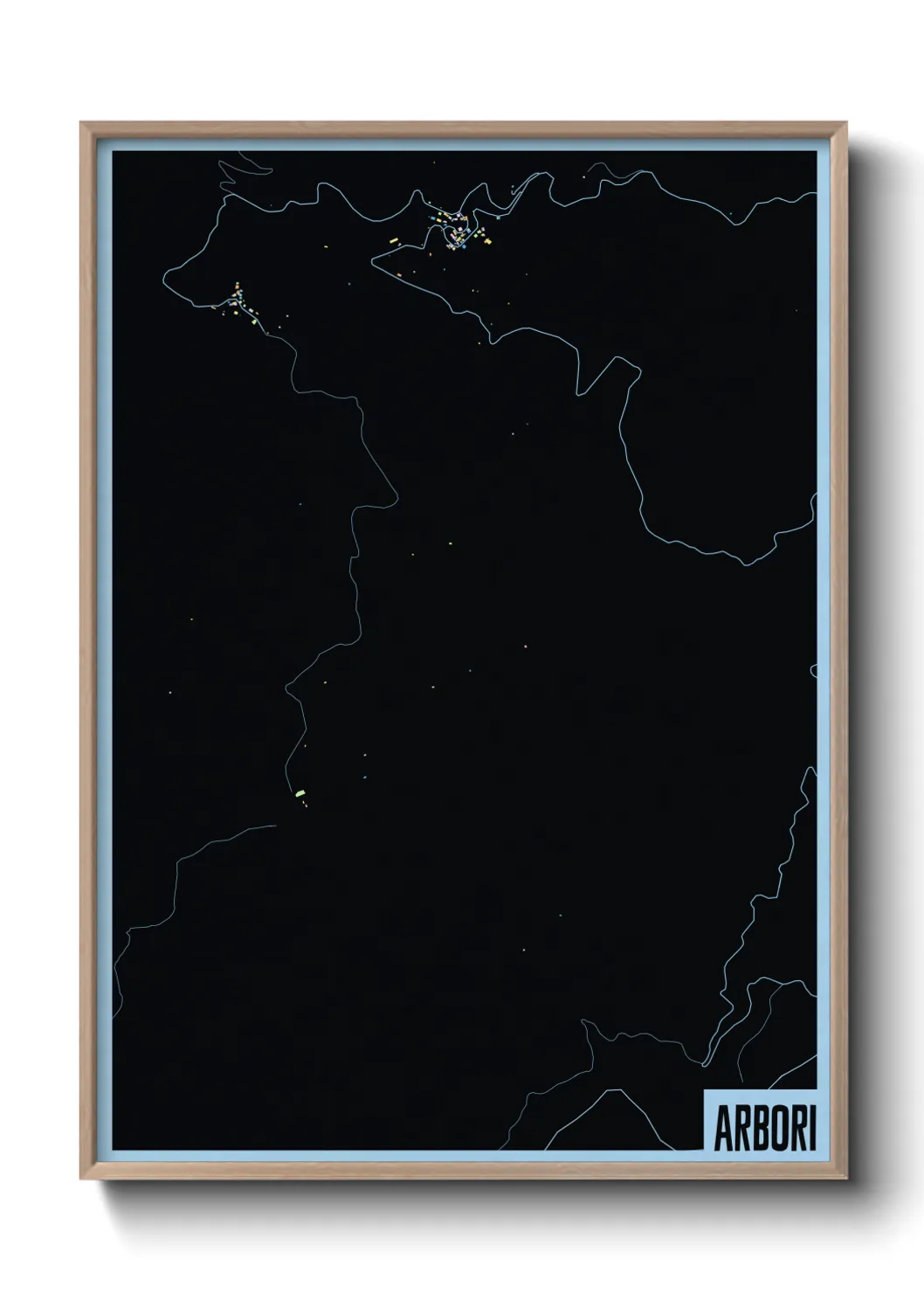 Une affiche de carte sur Arbori