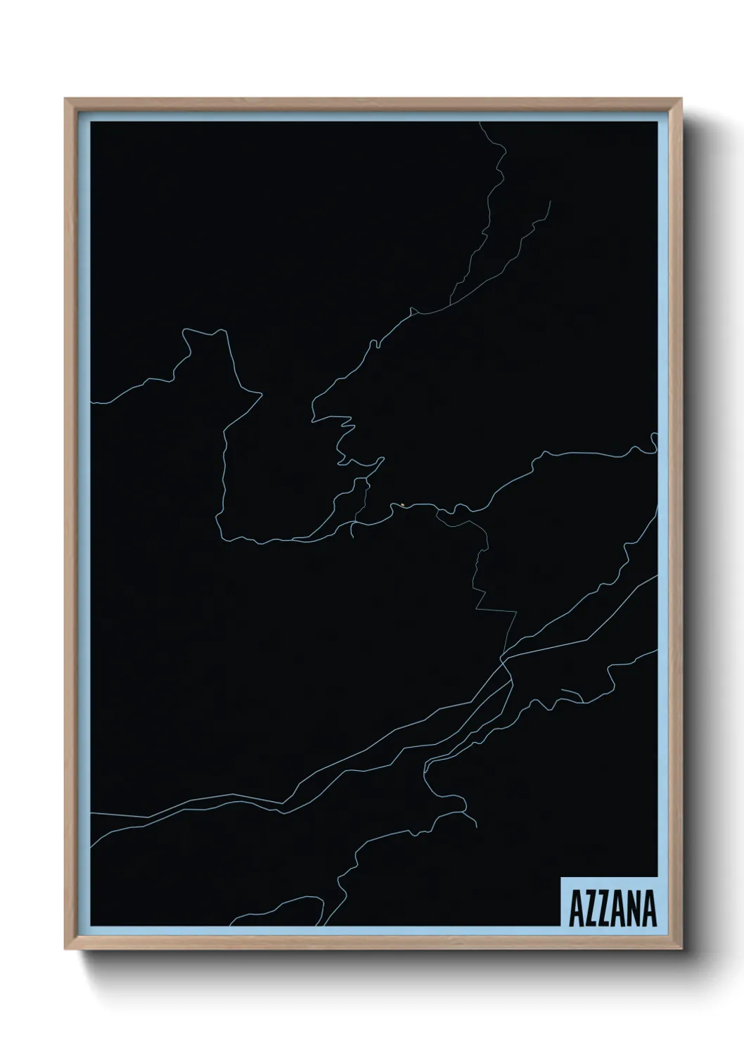 Une affiche de carte sur Azzana