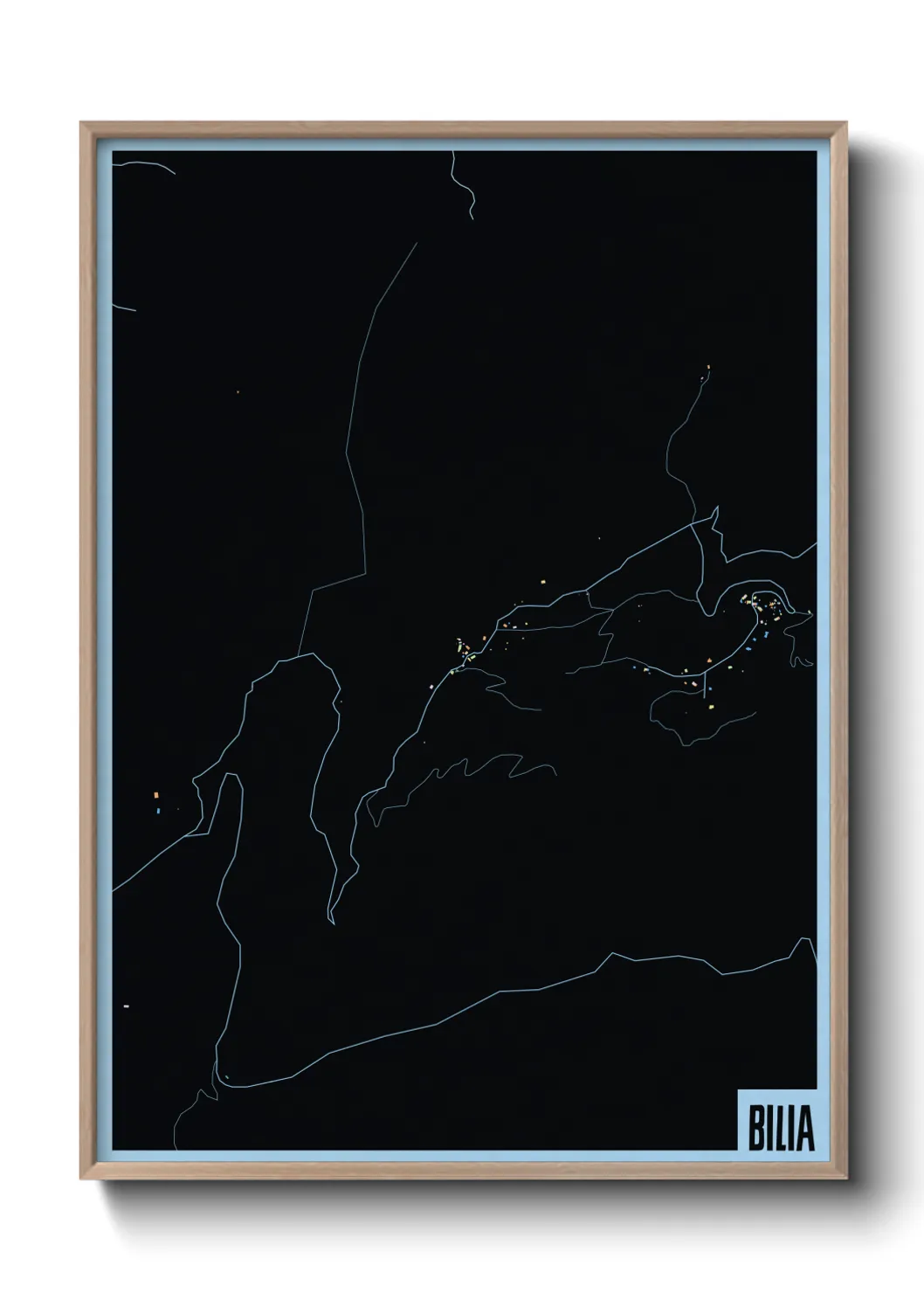 Une affiche de carte sur Bilia