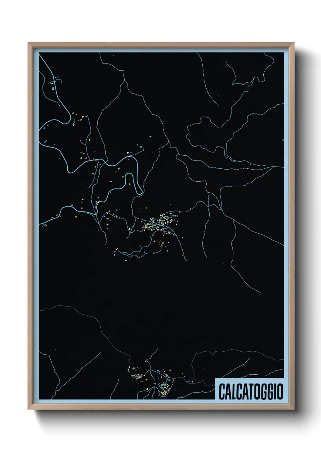 Une affiche de carte sur Calcatoggio