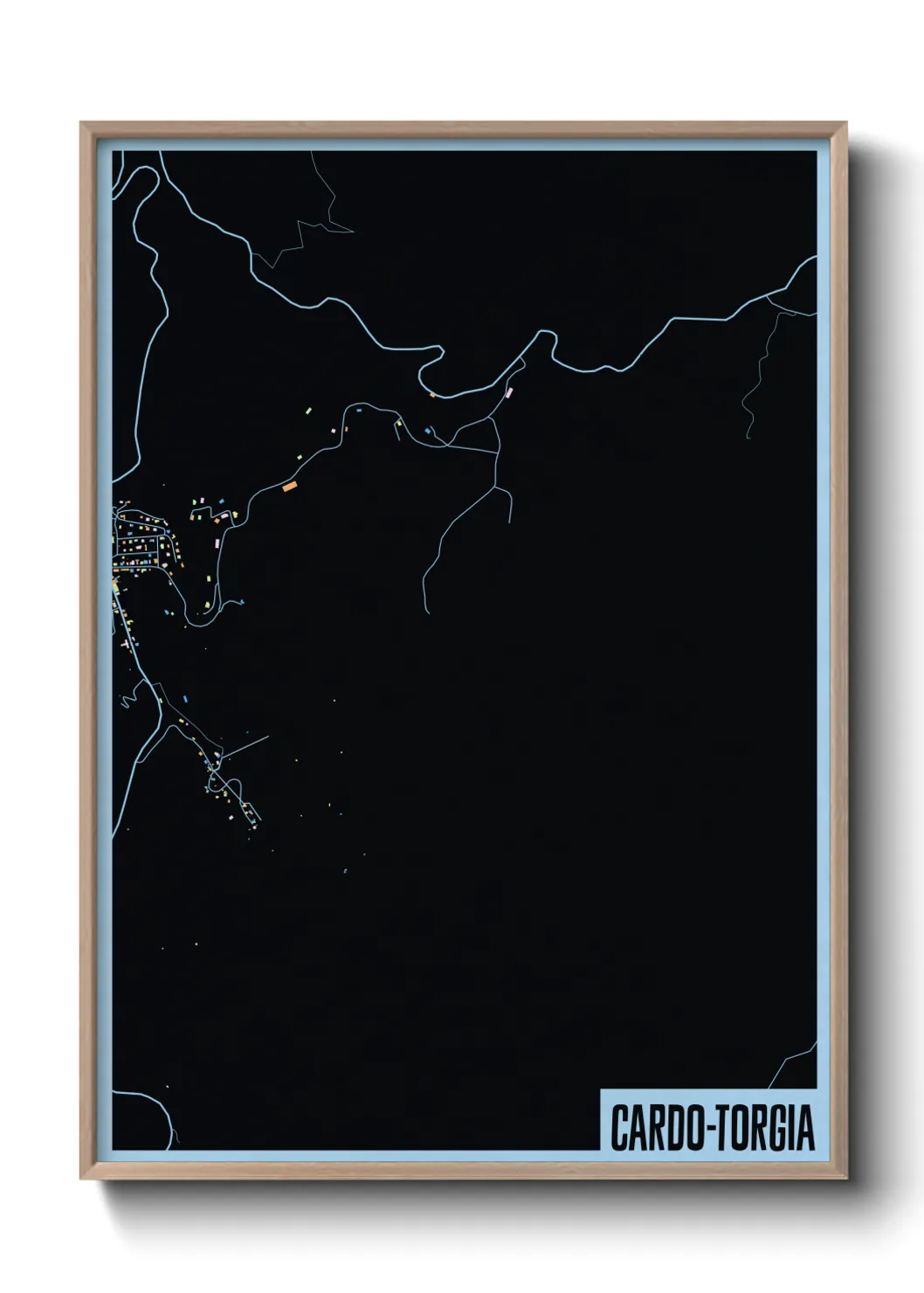 Une affiche de carte sur Cardo-Torgia