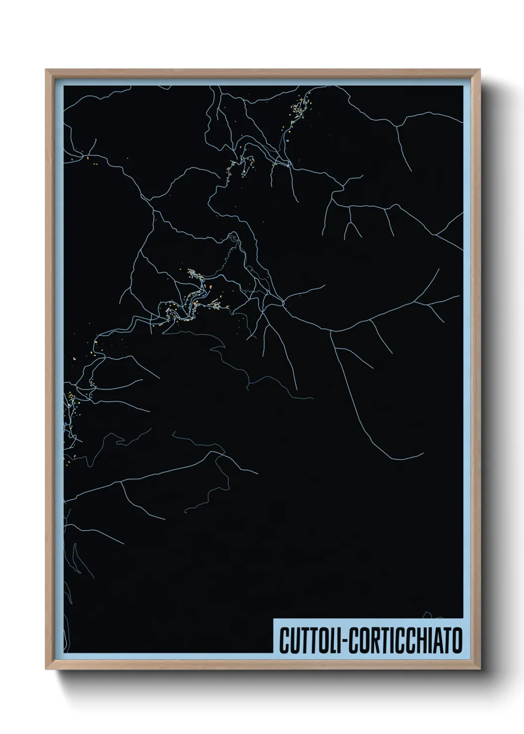 Une affiche de carte sur Cuttoli-Corticchiato