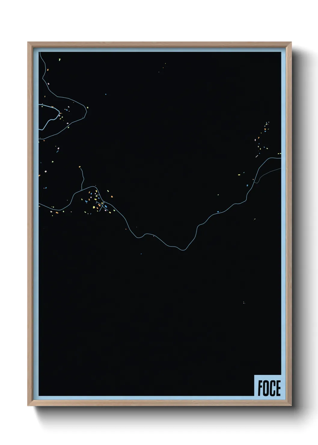 Une affiche de carte sur Foce