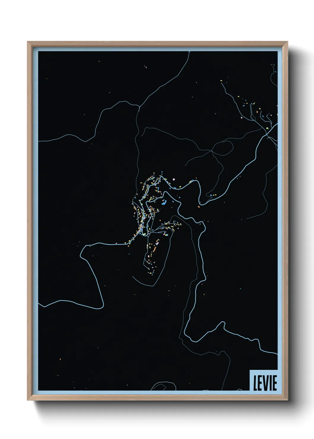 Une affiche de carte sur Levie