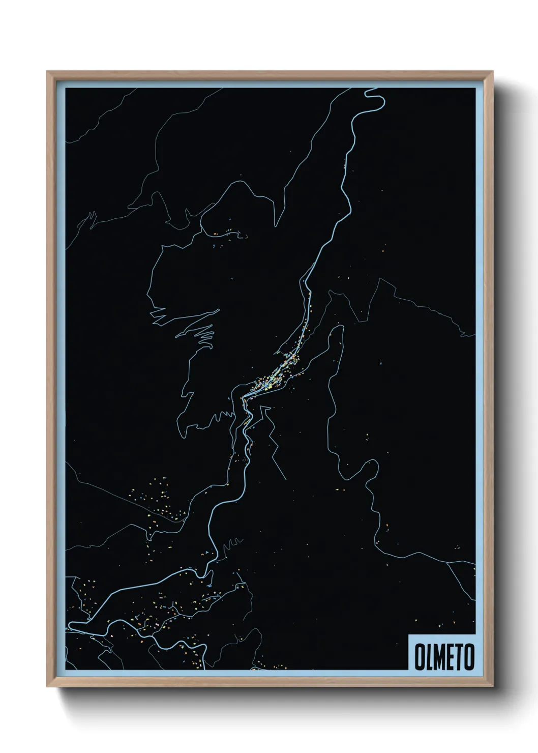 Une affiche de carte sur Olmeto