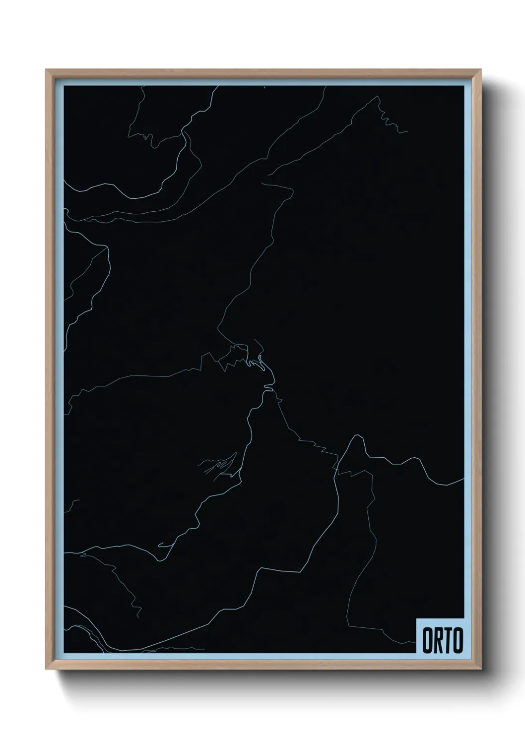 Une affiche de carte sur Orto