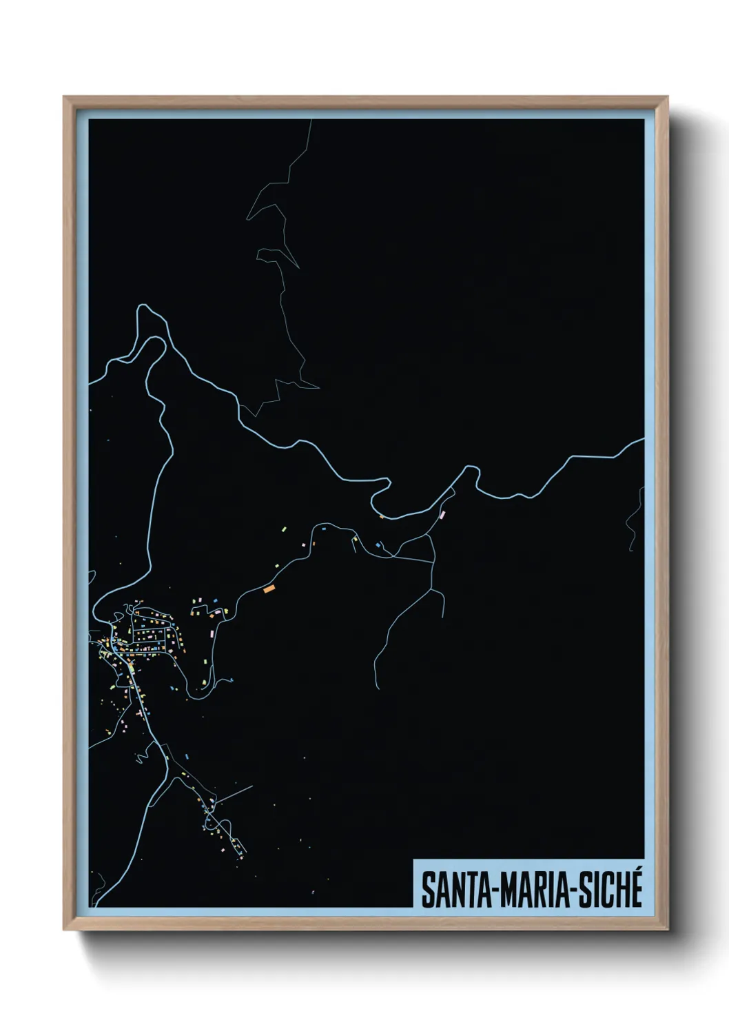 Une affiche de carte sur Santa-Maria-Siché