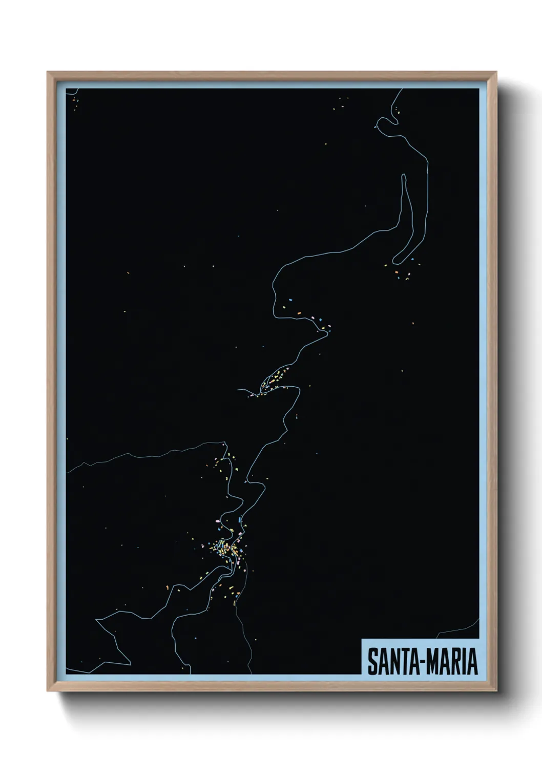 Une affiche de carte sur Santa-Maria