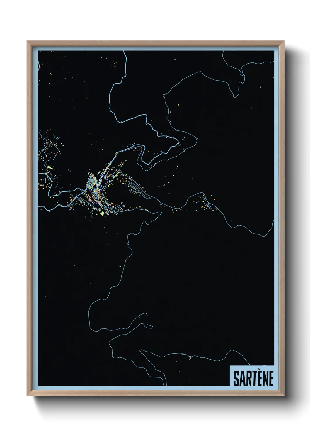 Une affiche de carte sur Sartène