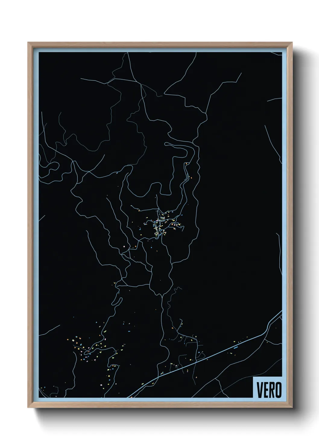 Une affiche de carte sur Vero