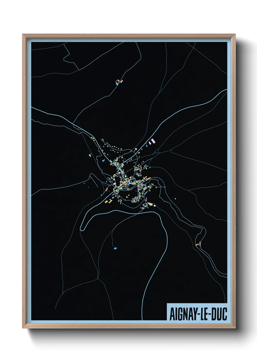 Une affiche de carte sur Aignay-le-Duc