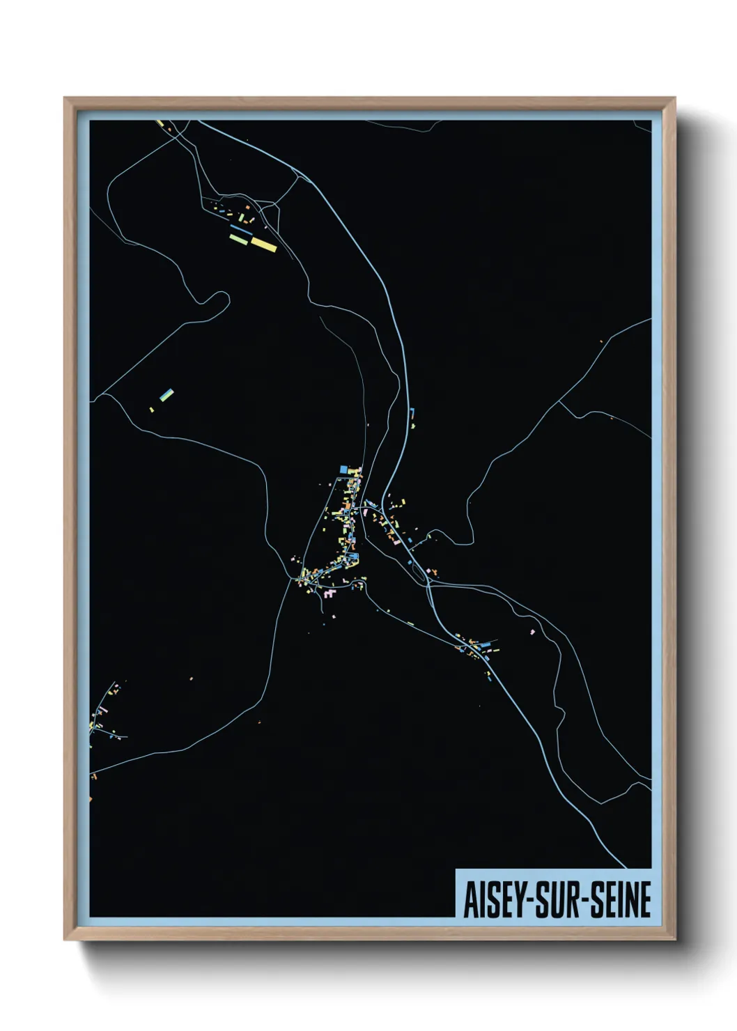 Une affiche de carte sur Aisey-sur-Seine