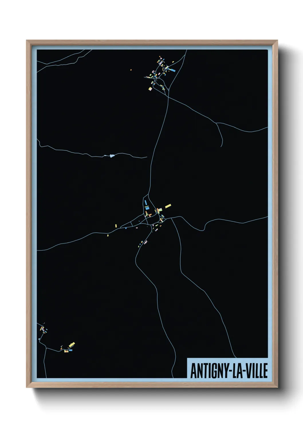 Une affiche de carte sur Antigny-la-Ville