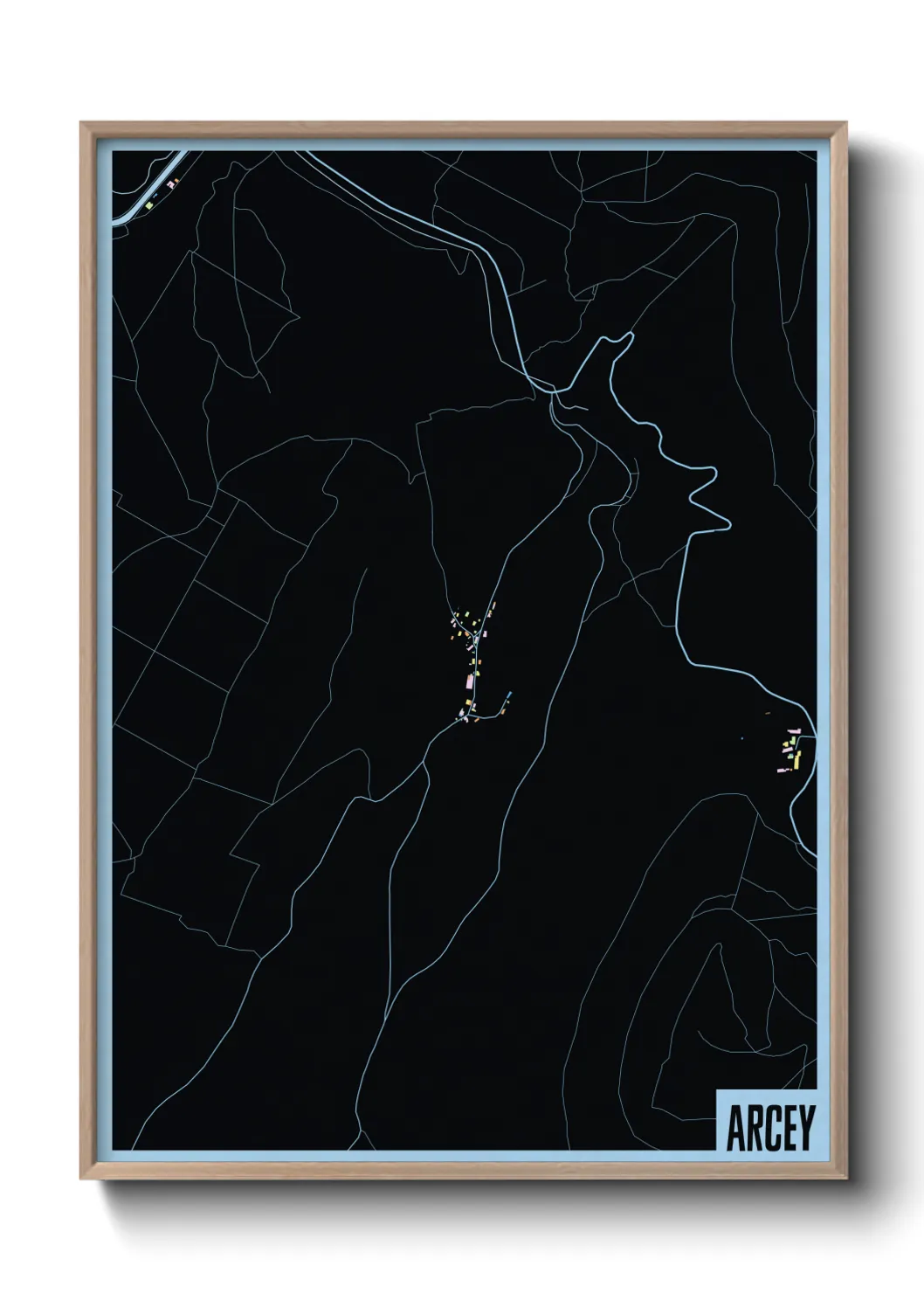 Une affiche de carte sur Arcey