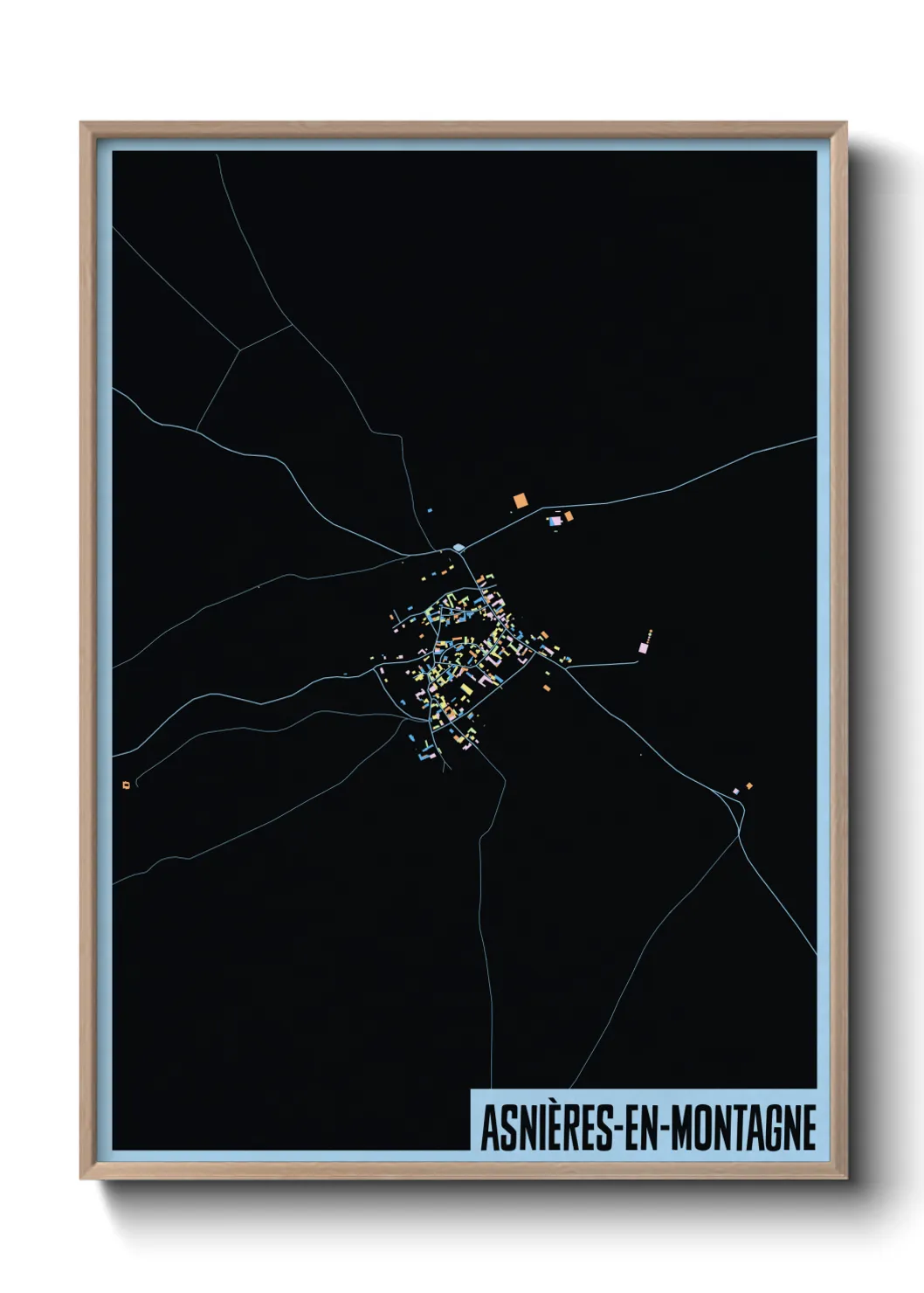 Une affiche de carte sur Asnières-en-Montagne