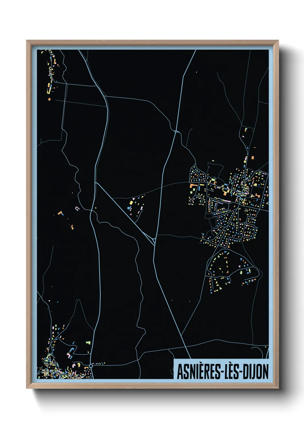 Une affiche de carte sur Asnières-lès-Dijon