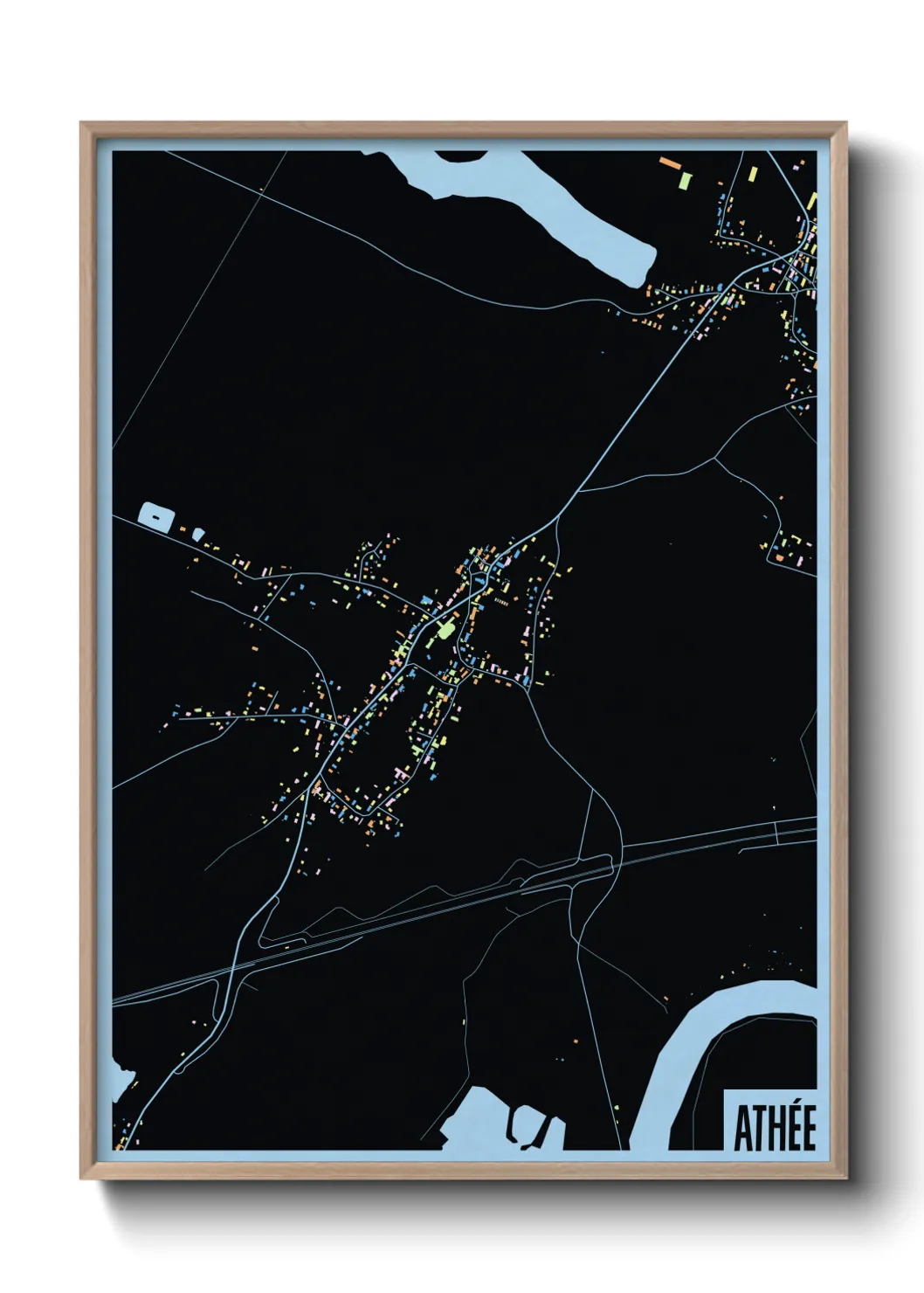 Une affiche de carte sur Athée