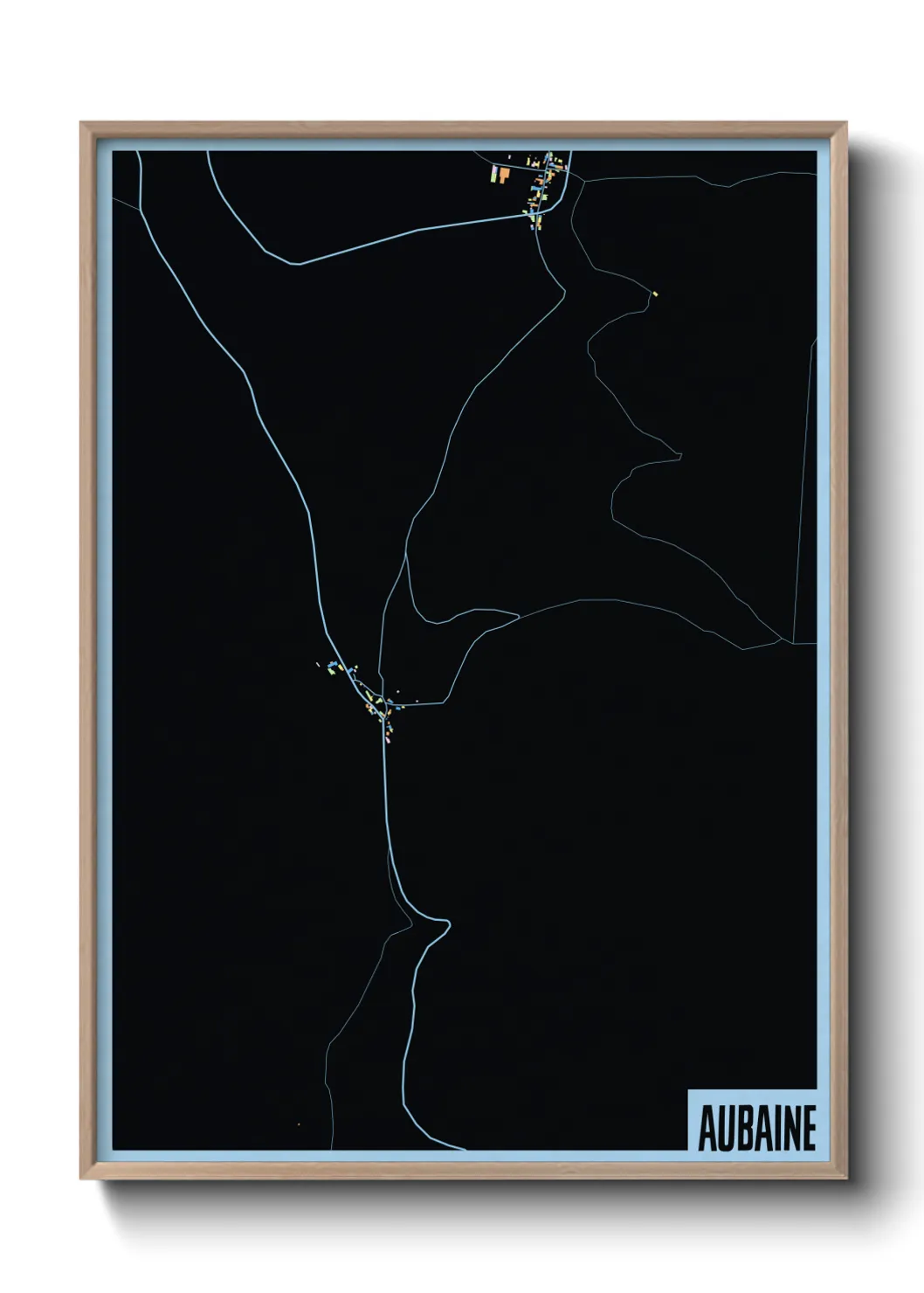 Une affiche de carte sur Aubaine