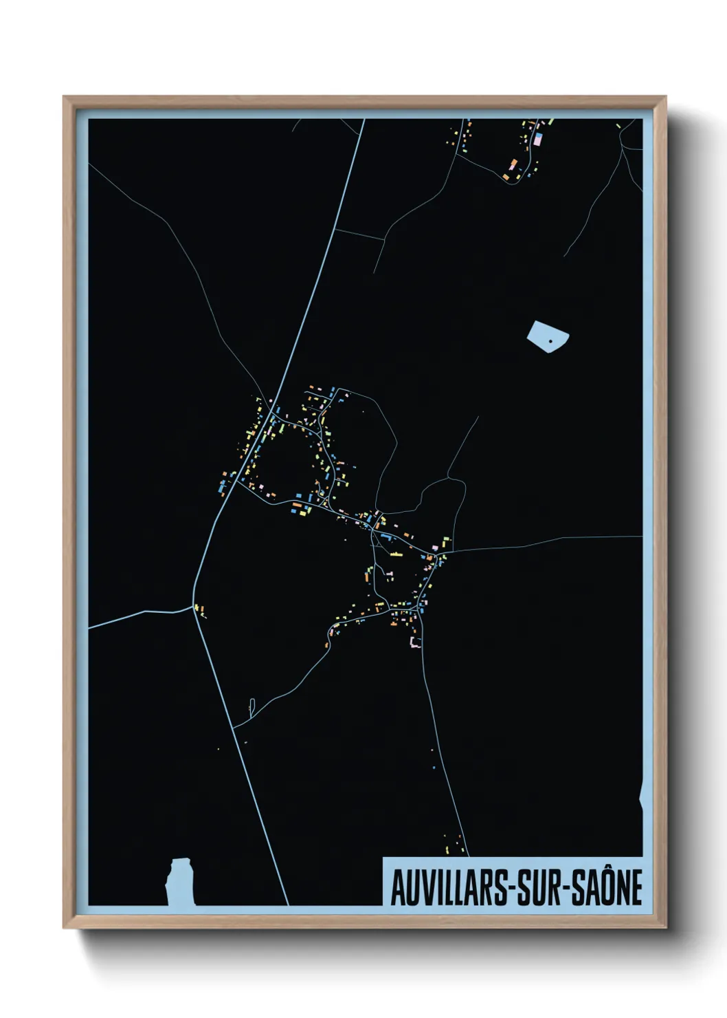 Une affiche de carte sur Auvillars-sur-Saône