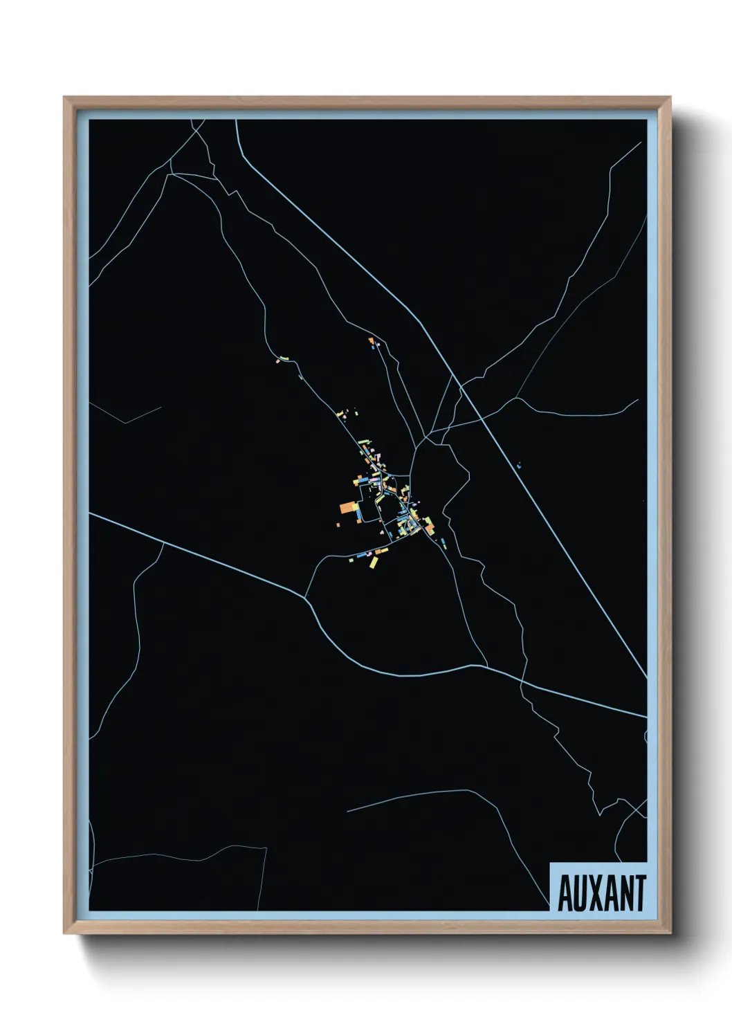 Une affiche de carte sur Auxant