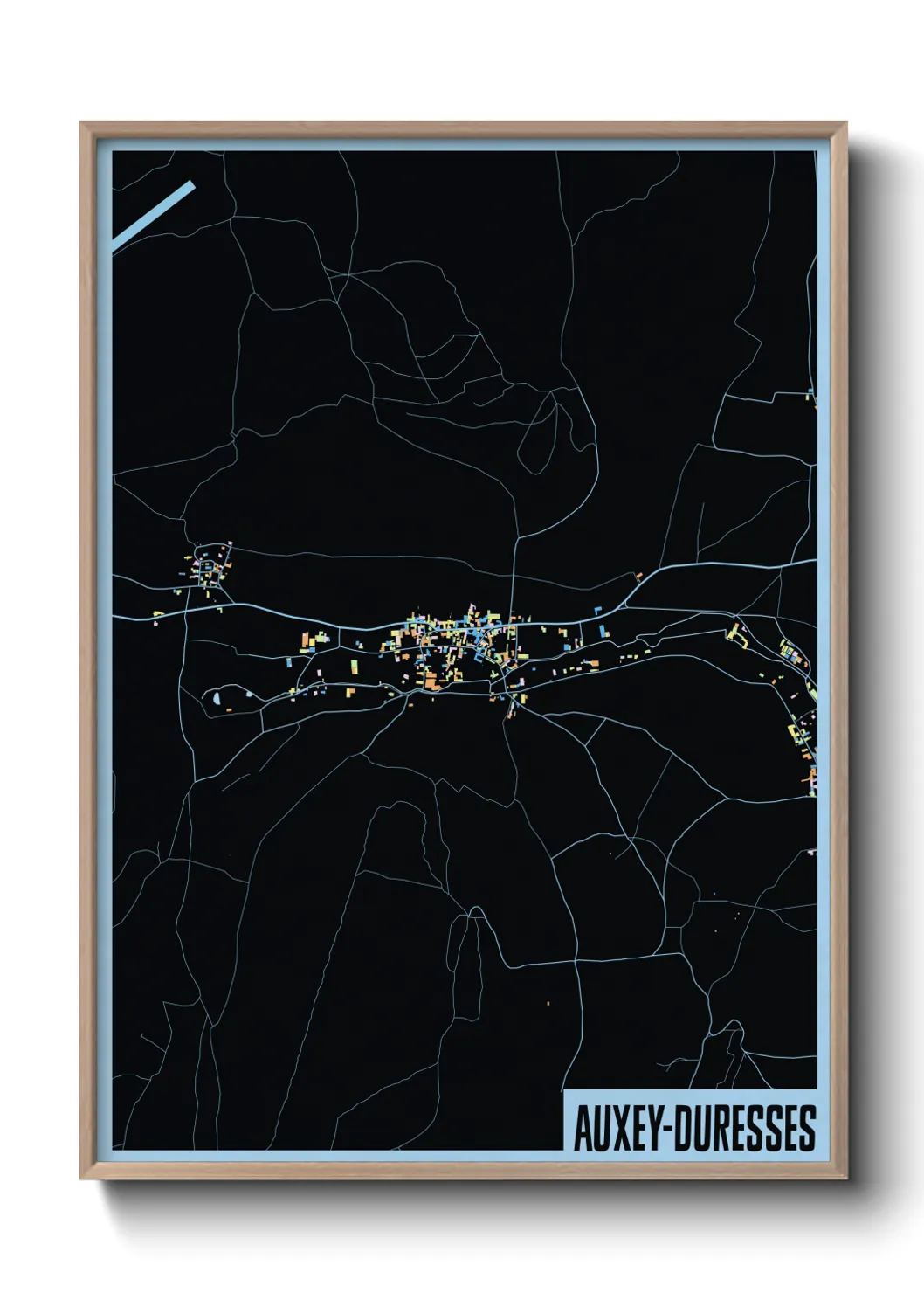 Une affiche de carte sur Auxey-Duresses