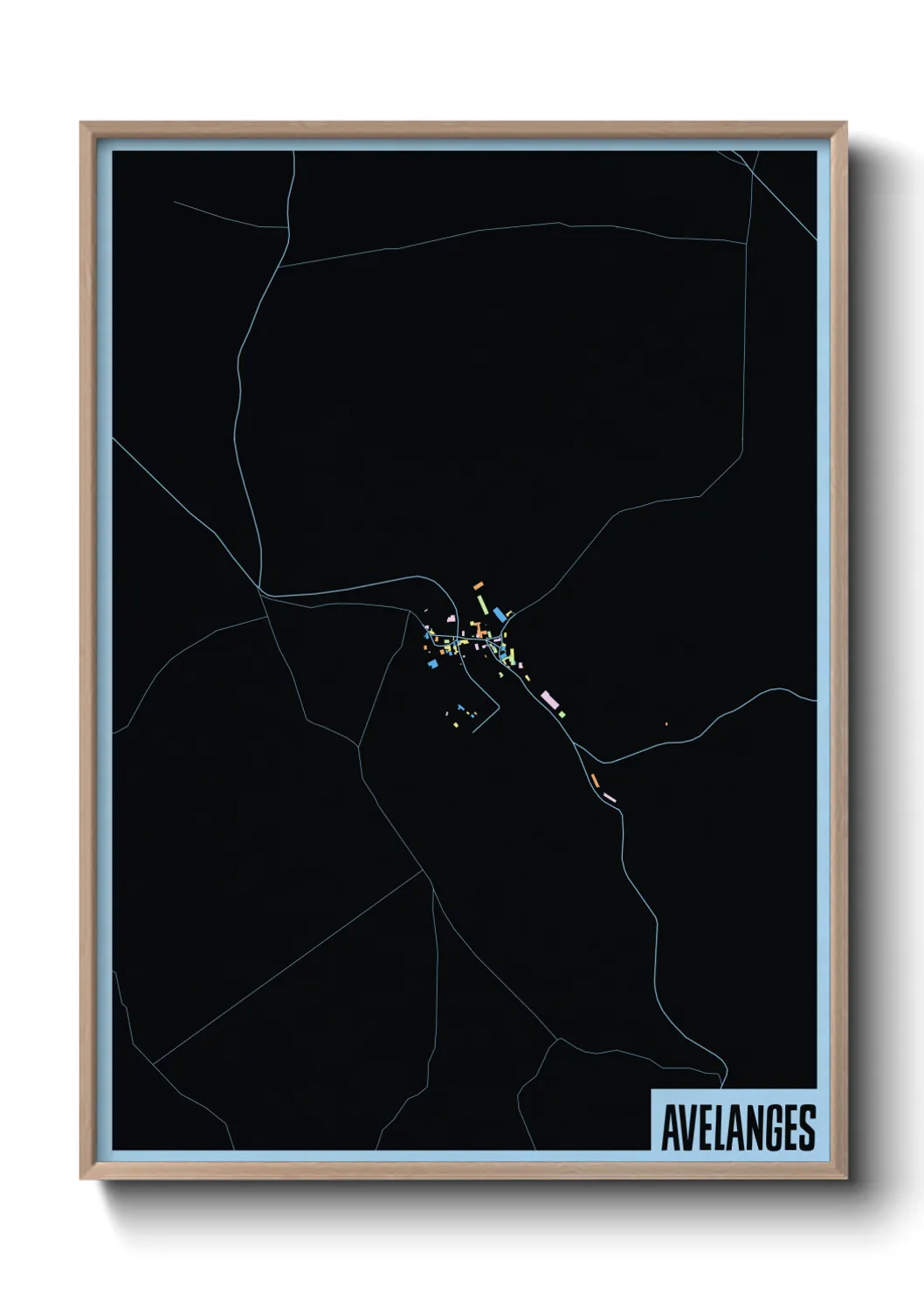 Une affiche de carte sur Avelanges