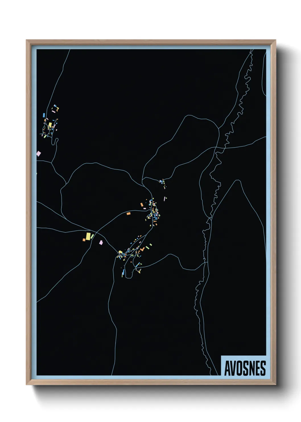 Une affiche de carte sur Avosnes