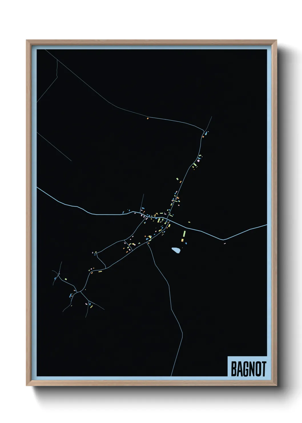 Une affiche de carte sur Bagnot