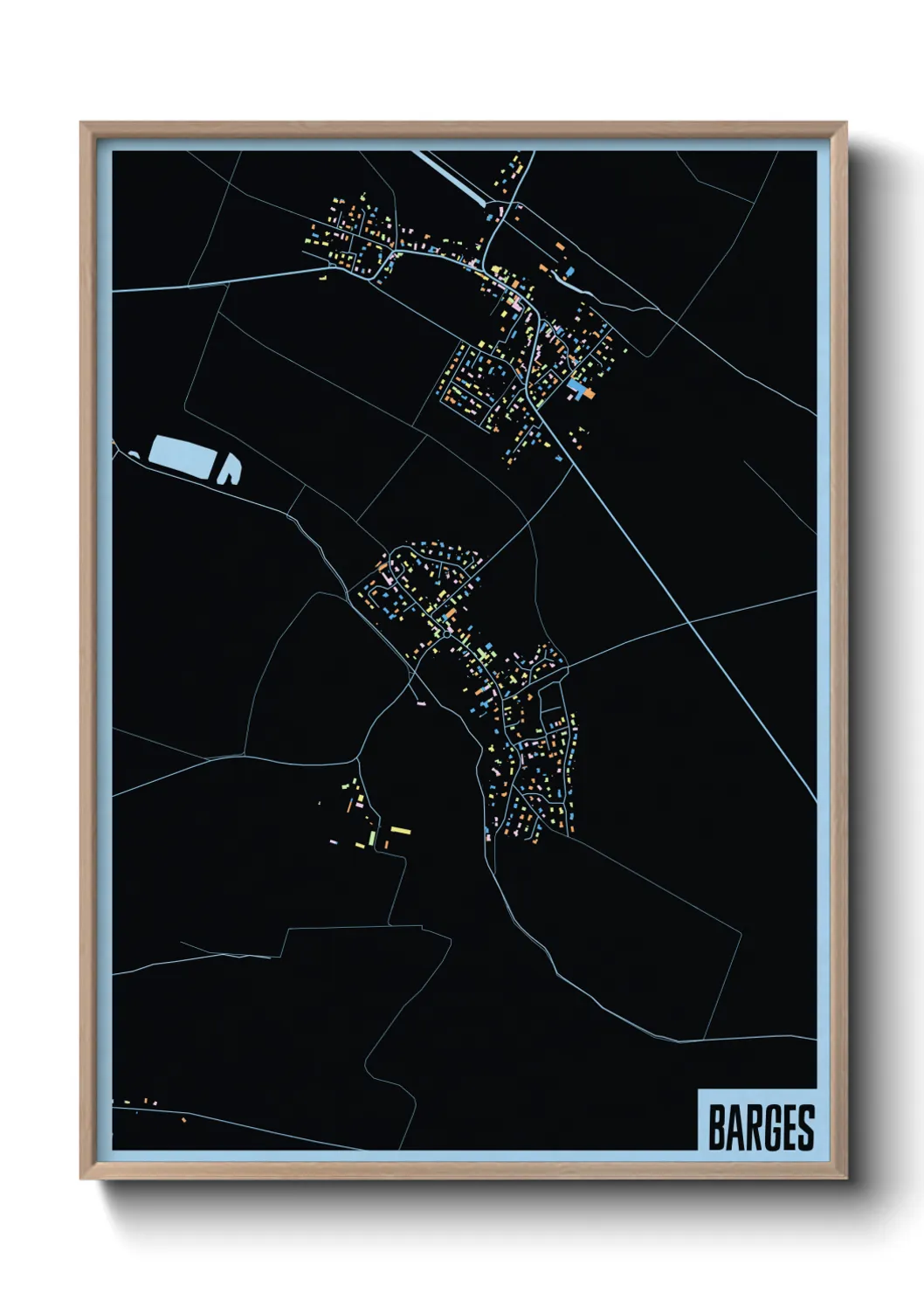 Une affiche de carte sur Barges