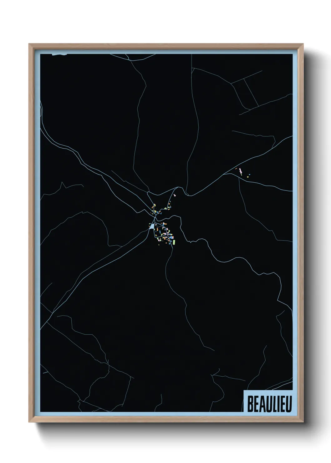 Une affiche de carte sur Beaulieu