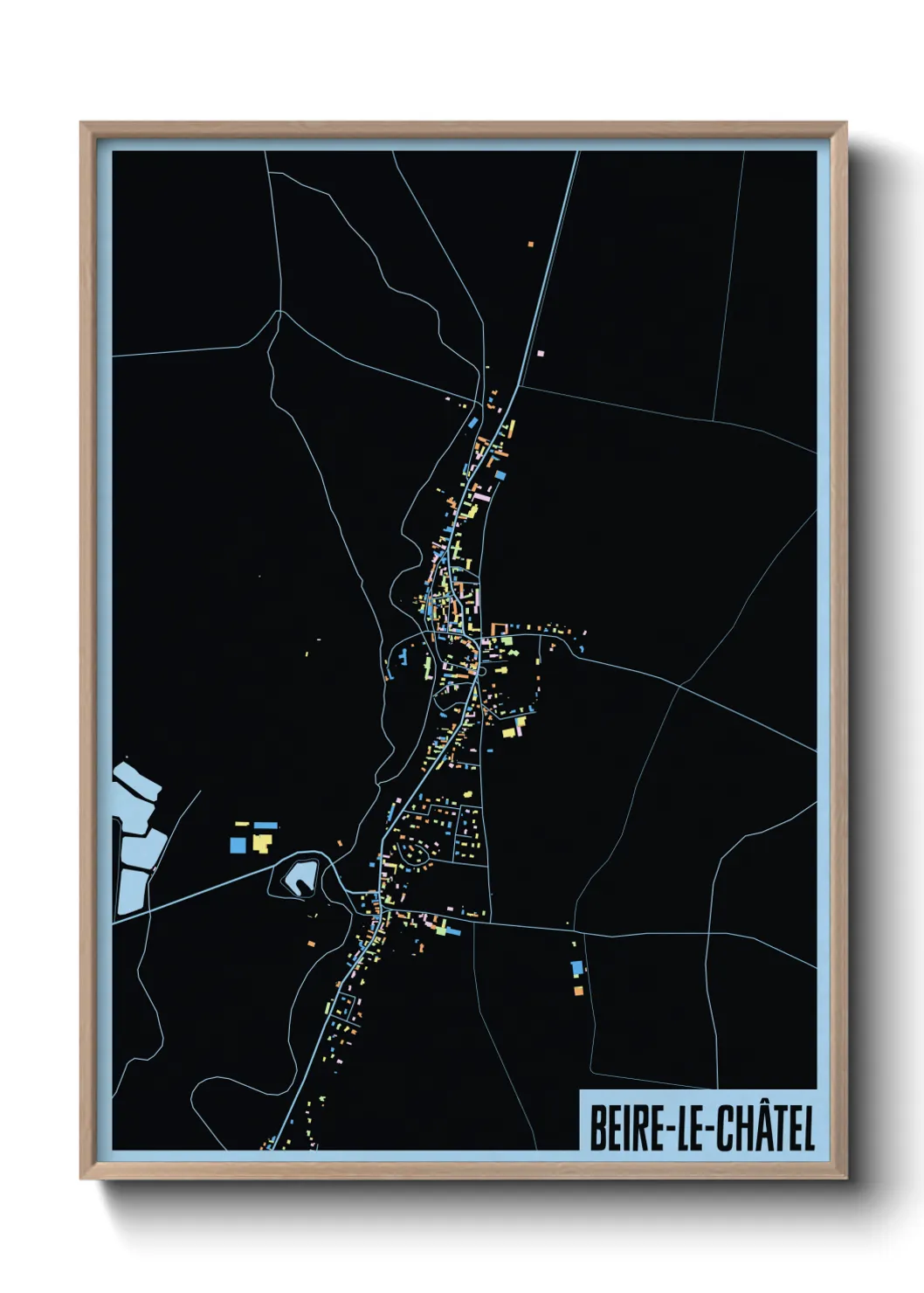 Une affiche de carte sur Beire-le-Châtel