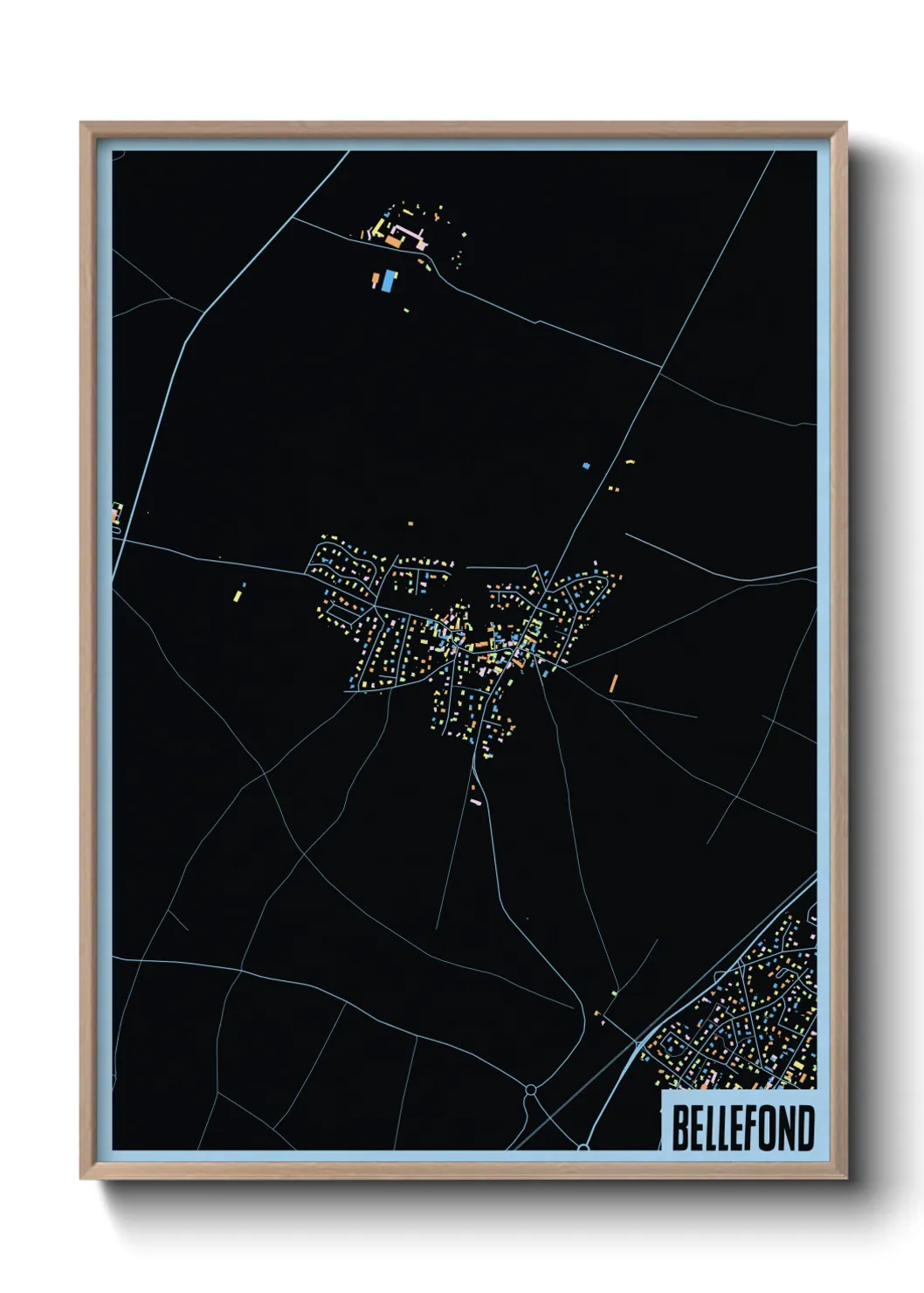 Une affiche de carte sur Bellefond