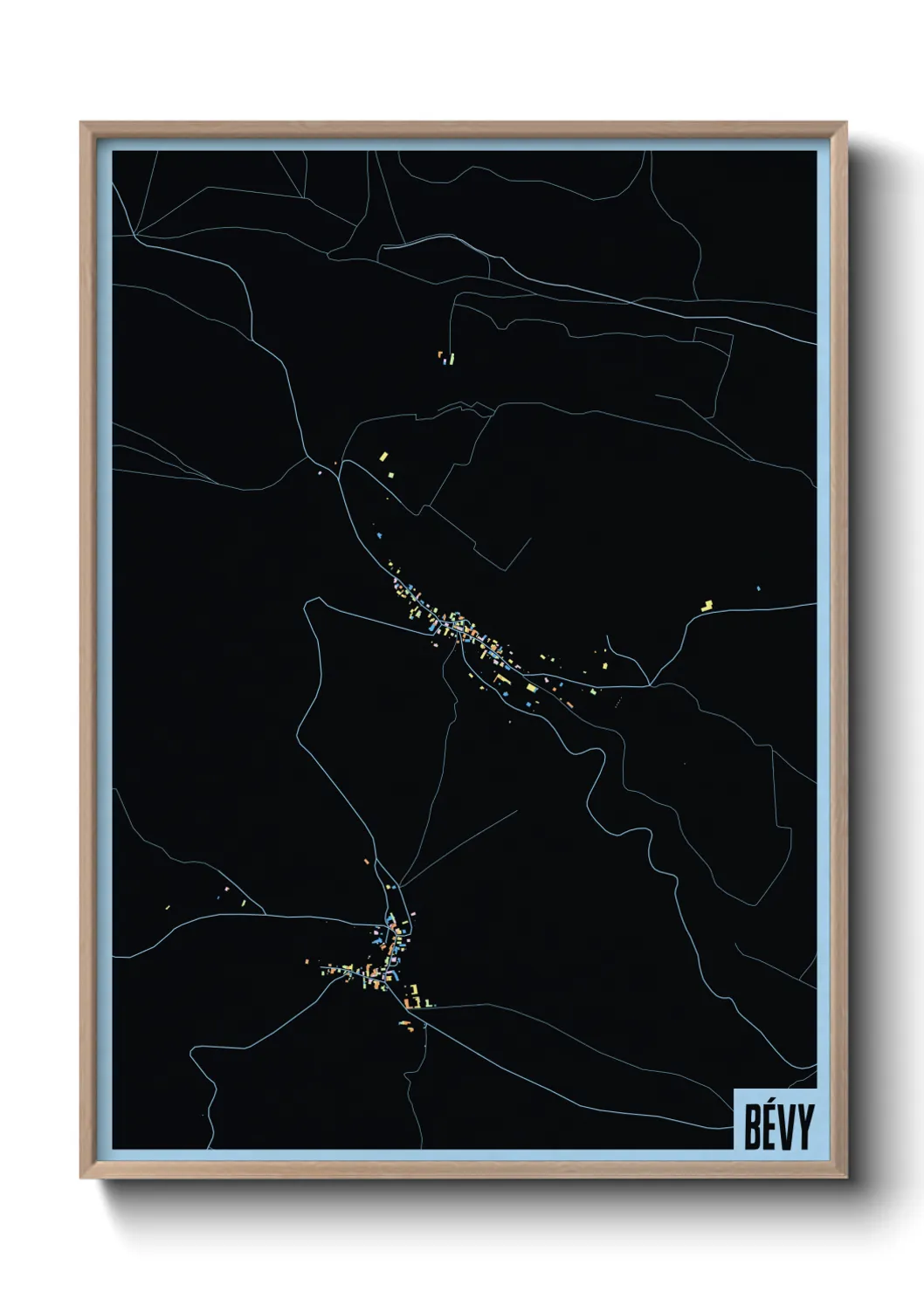 Une affiche de carte sur Bévy