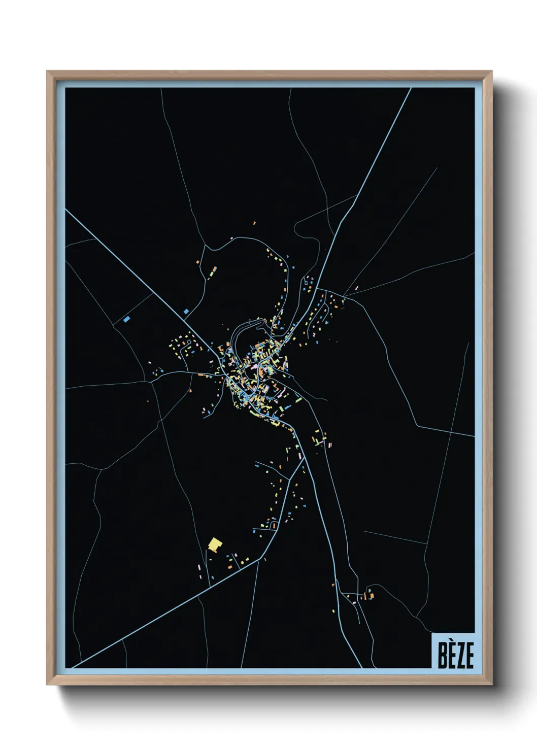 Une affiche de carte sur Bèze