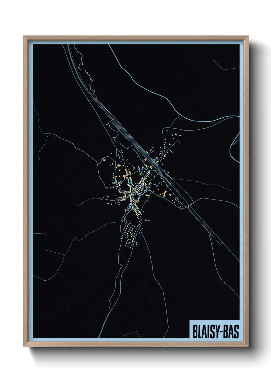 Une affiche de carte sur Blaisy-Bas