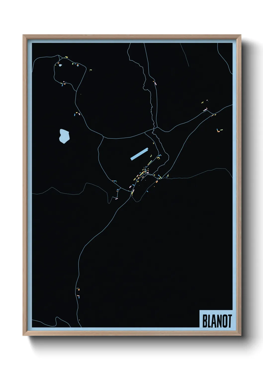 Une affiche de carte sur Blanot