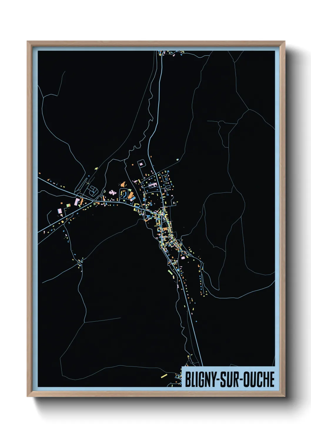 Une affiche de carte sur Bligny-sur-Ouche