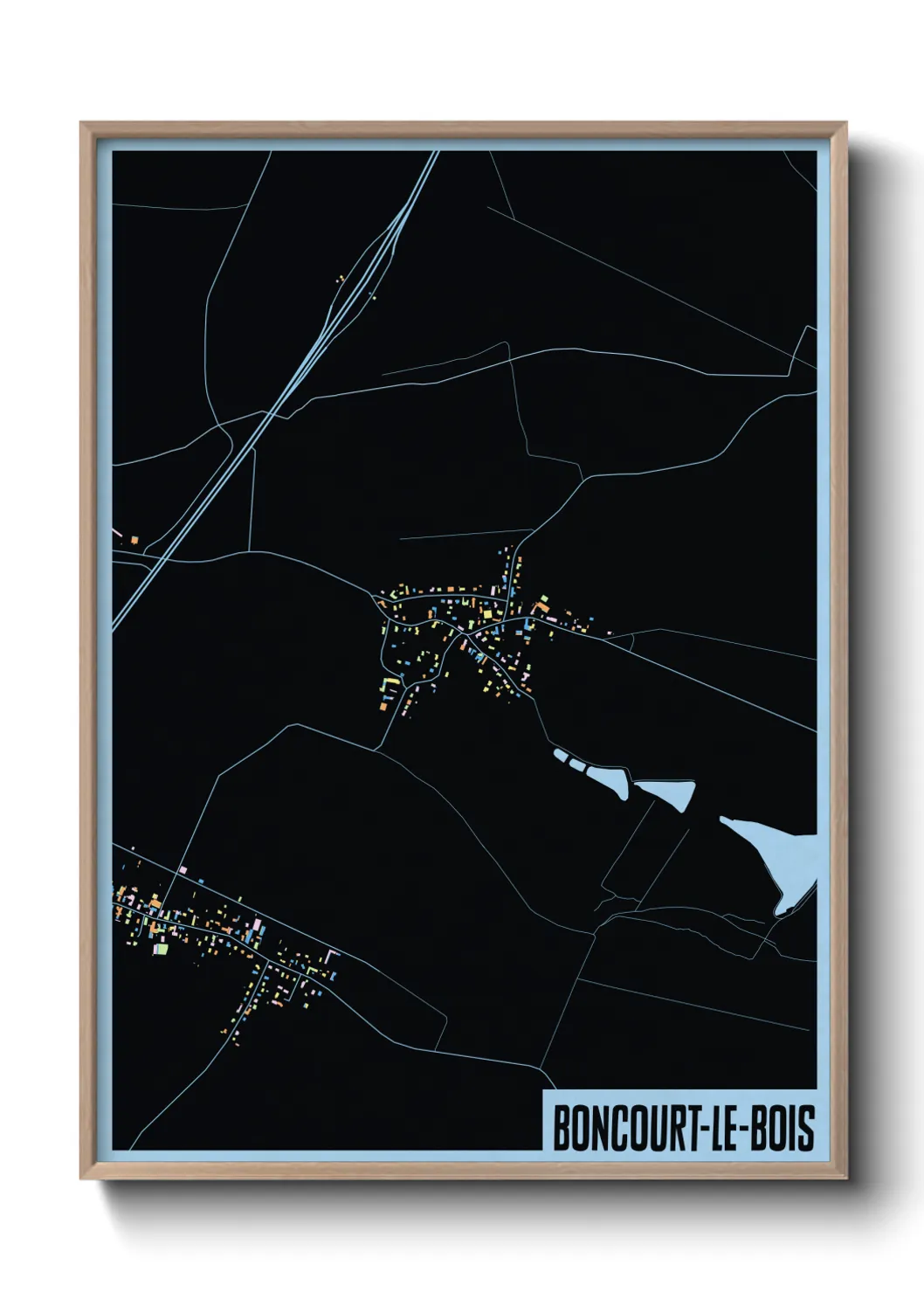 Une affiche de carte sur Boncourt-le-Bois