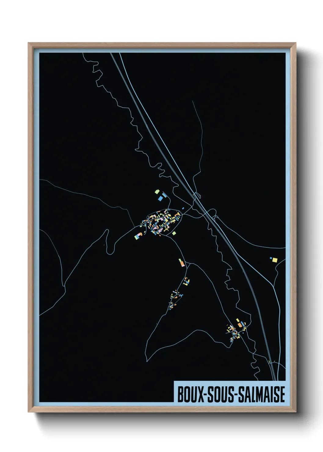 Une affiche de carte sur Boux-sous-Salmaise