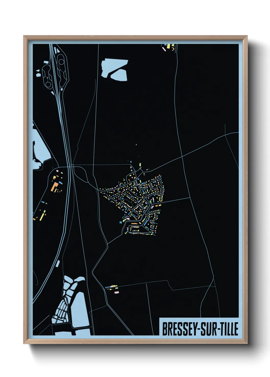 Une affiche de carte sur Bressey-sur-Tille