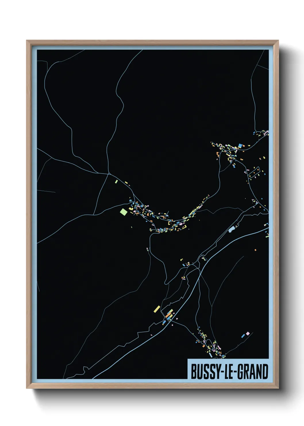 Une affiche de carte sur Bussy-le-Grand