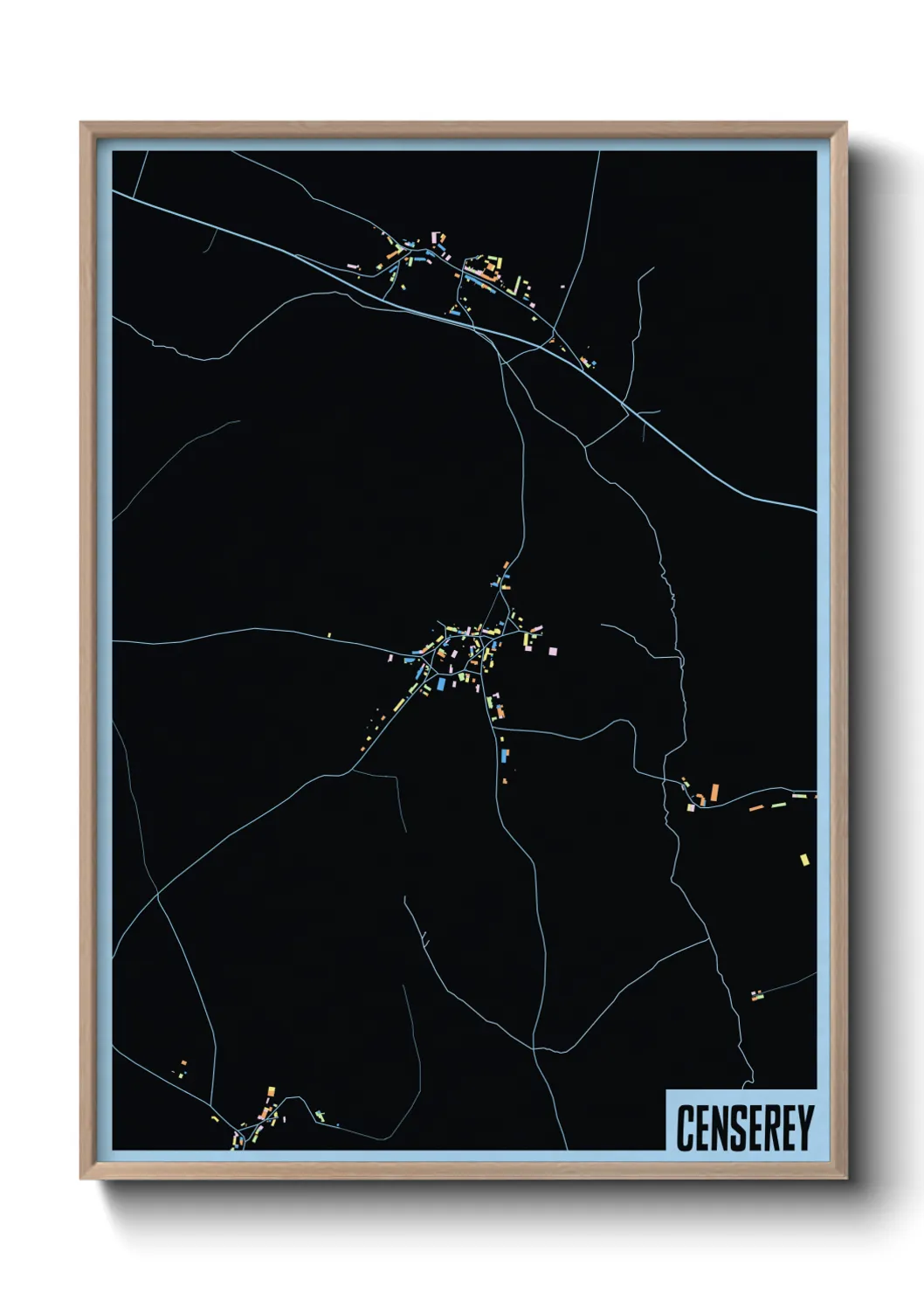 Une affiche de carte sur Censerey