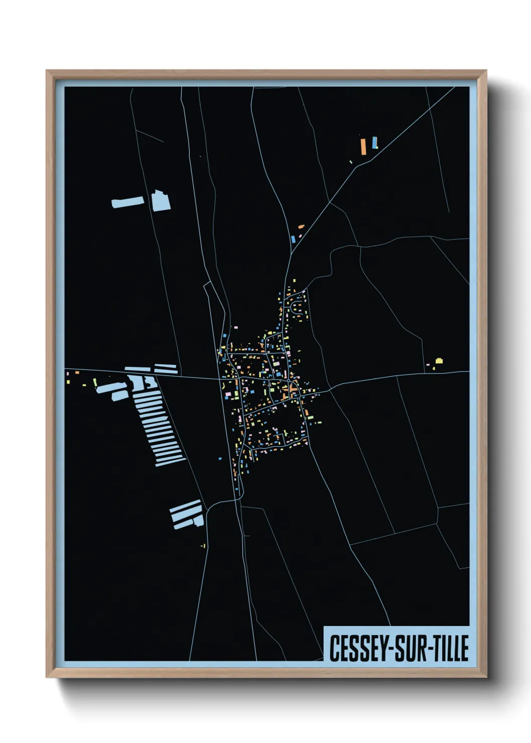 Un poster carteCessey-sur-Tille