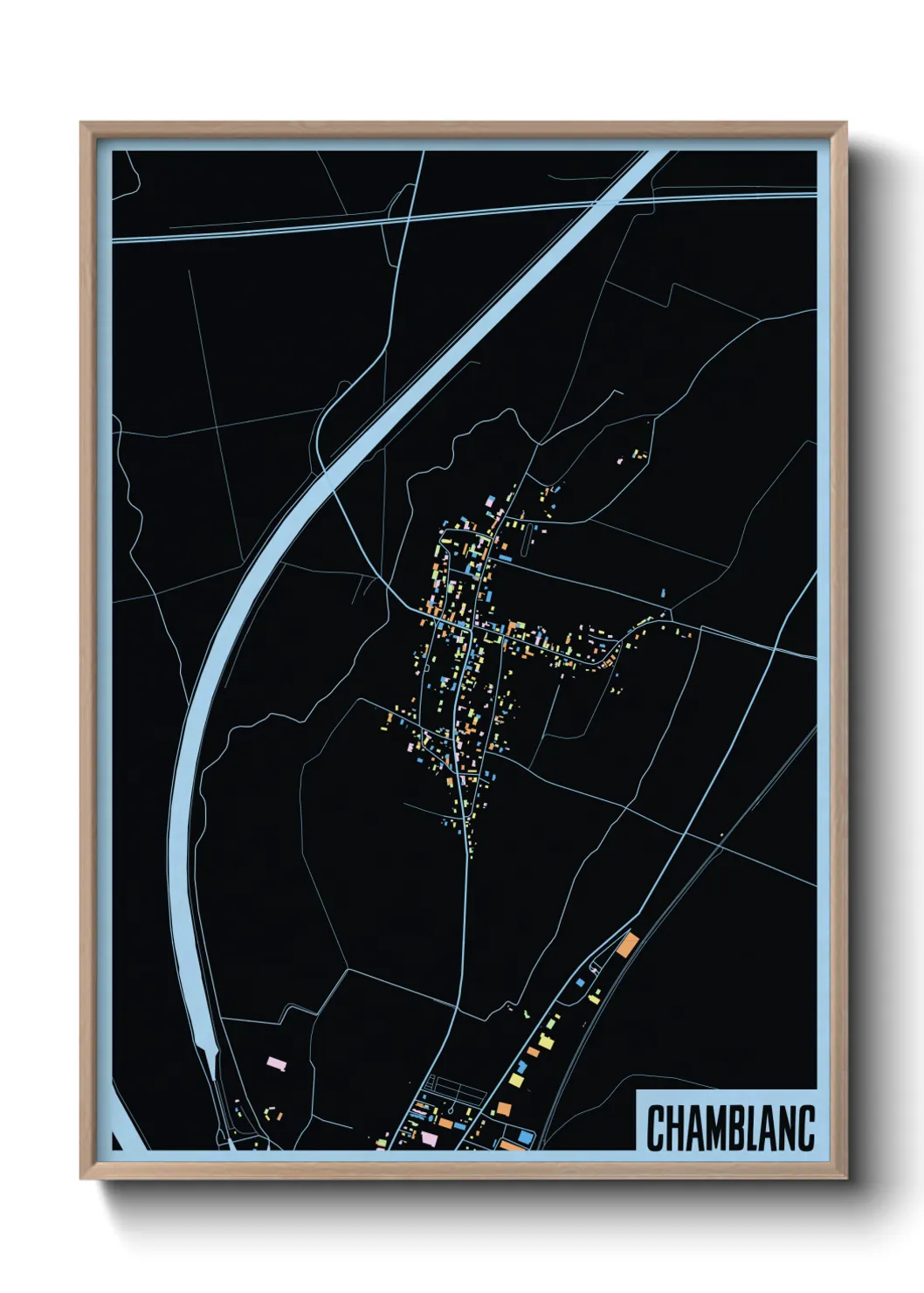 Une affiche de carte sur Chamblanc