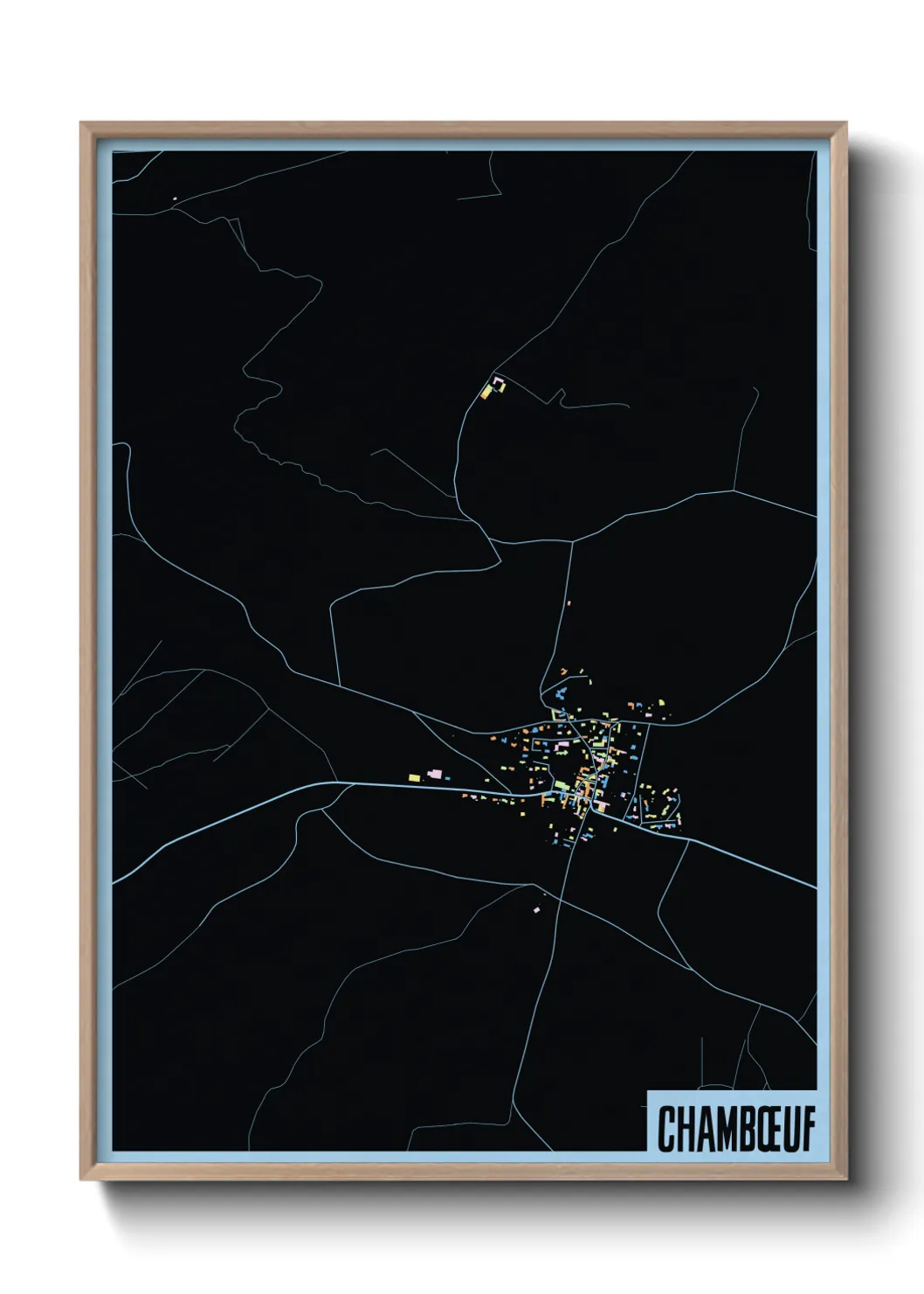 Une affiche de carte sur Chambœuf