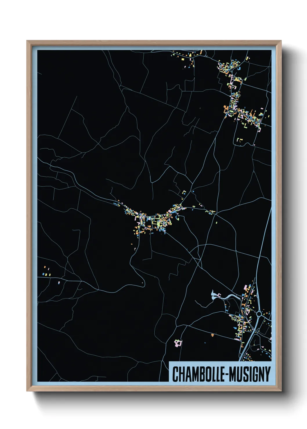 Une affiche de carte sur Chambolle-Musigny