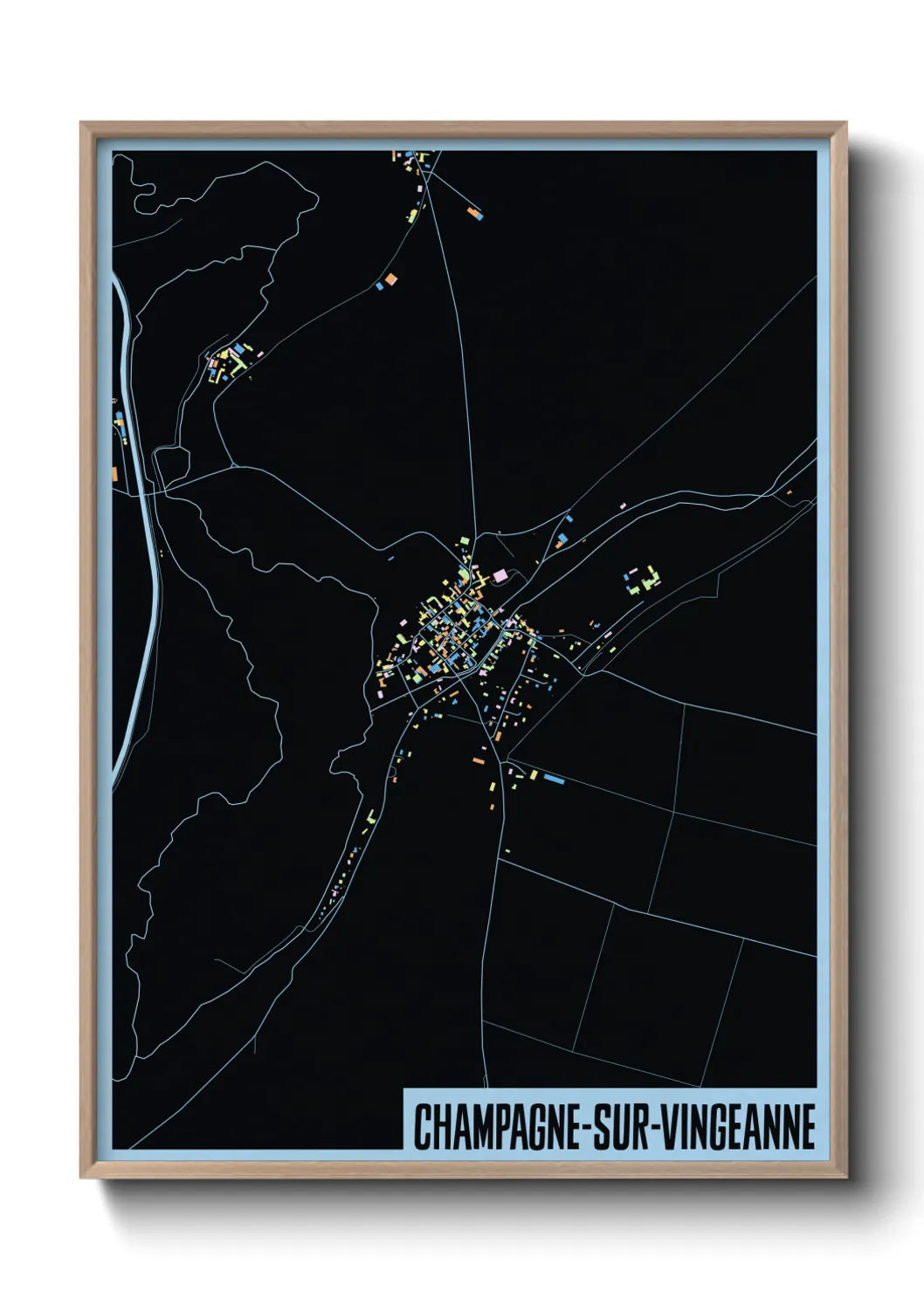 Une affiche de carte sur Champagne-sur-Vingeanne