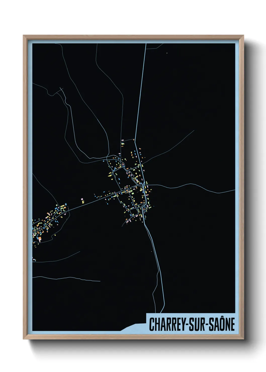 Une affiche de carte sur Charrey-sur-Saône